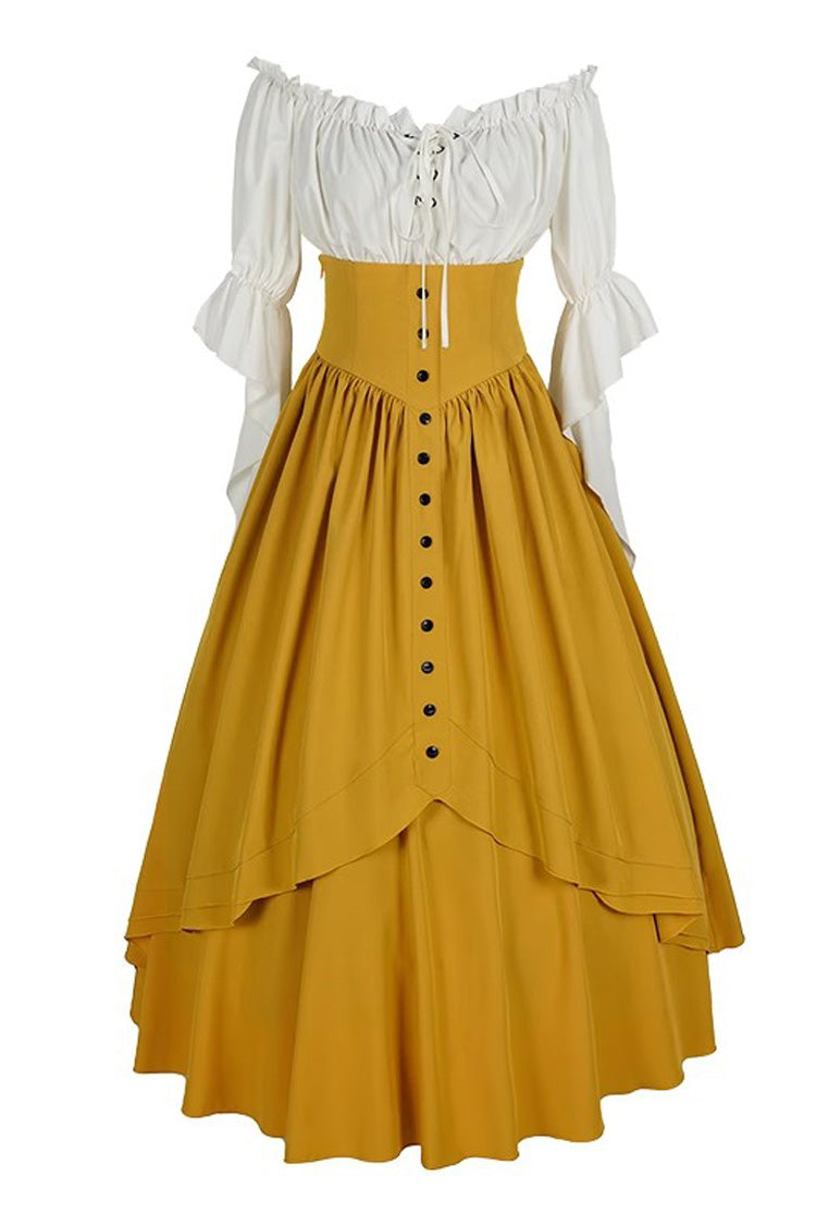 Gothic Elegant Ruffle Lolita Victorian Skirt 8 Colors - Yellow - 1