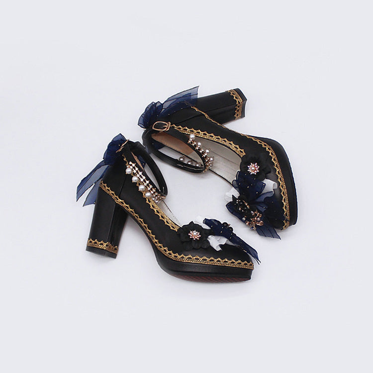 Bowknot Lace Sweet Lolita High Heels 6 Colors - Product - 3