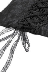 Black Floral Jacquard Lace-Up Women's Gothic Elegant Bustier - Product - 19