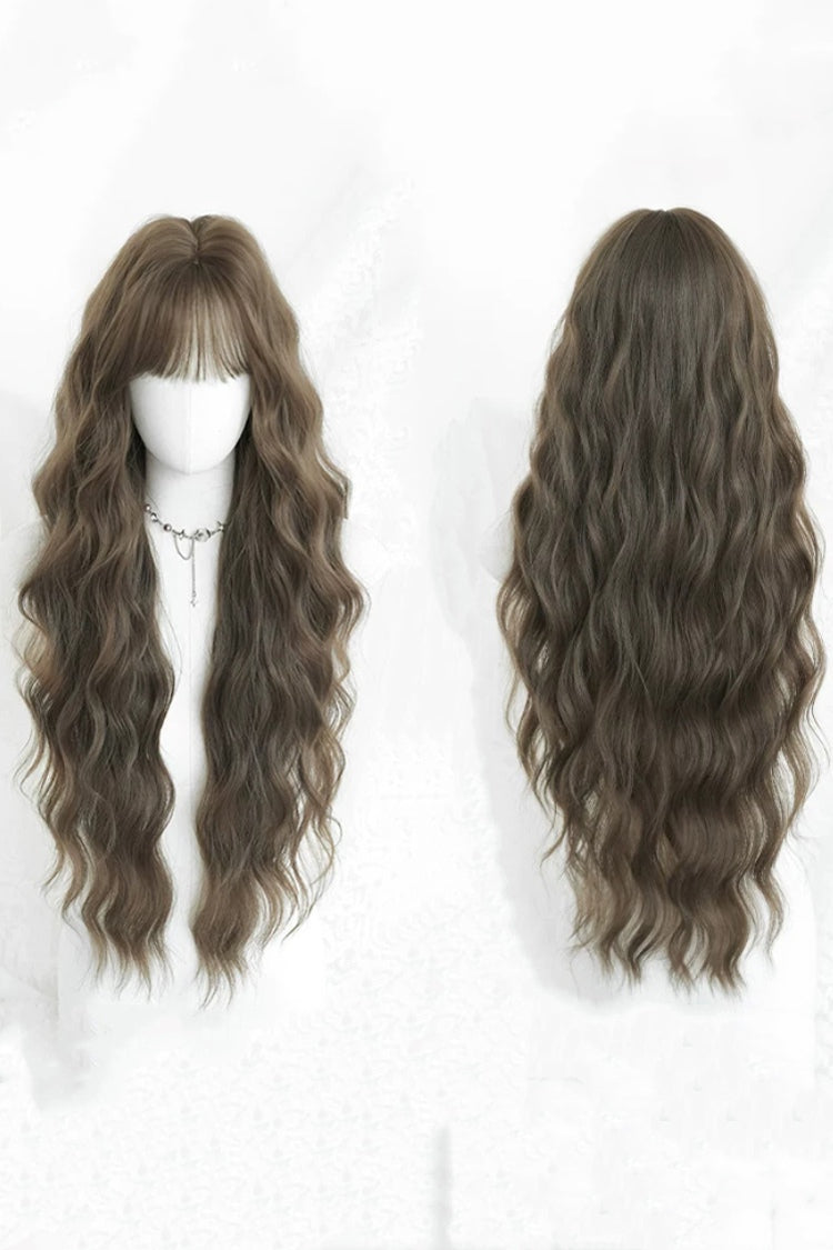 Hazelnut Ash Brown Fluffy Natural Water Wave Curly  Sweet Daily Lolita Long Wig - Product - 5
