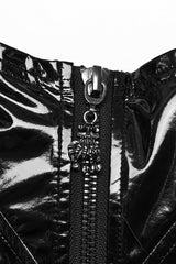 Pu Leather Sleeveless Hollow Side Slit Buckle Women's Steampunk Dress 2 Colors - Product - 7