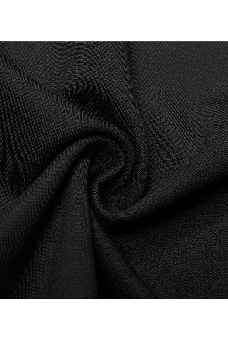Black Two-Piece Fitting Sling Strap Design A-Shape Women's Punk Slip Dress - Product - 9