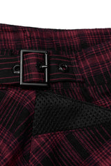 Plaid Print Stitching Mesh Women's Gothic College Style Skirt 2 Colors - Product - 14