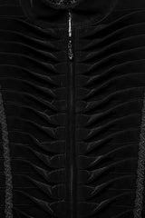 Black Stand Collar Pleated Swallow-tailed Men's Gothic Vest - Product - 5