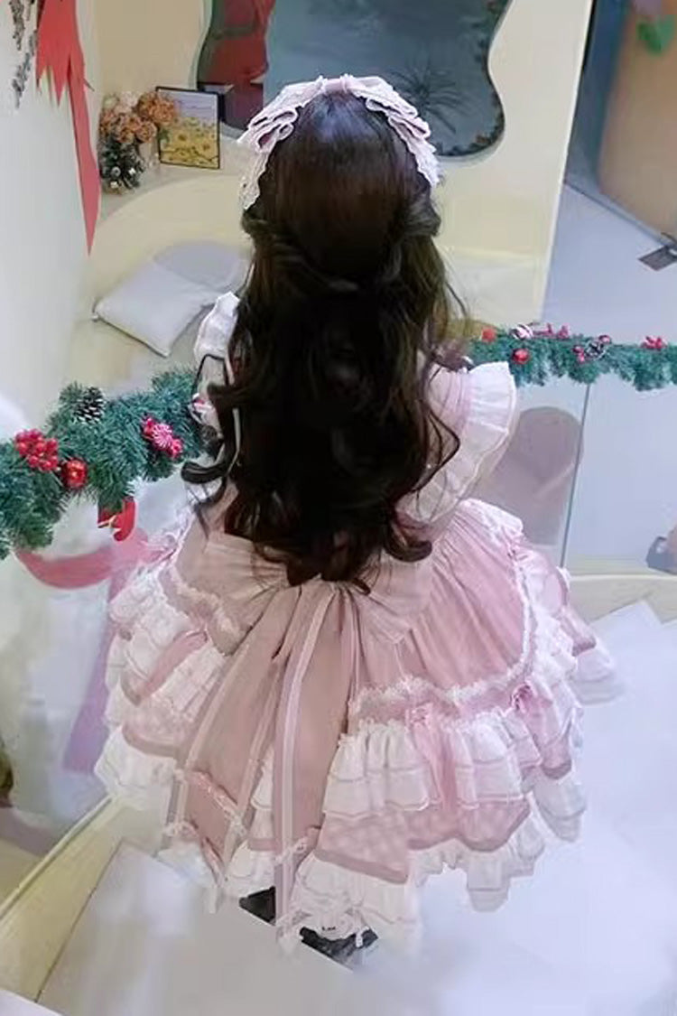[Beating Heart] Sleeveless Print Ruffle Bowknot Lace Sweet Lolita Dress 3 Colors - Product - 6