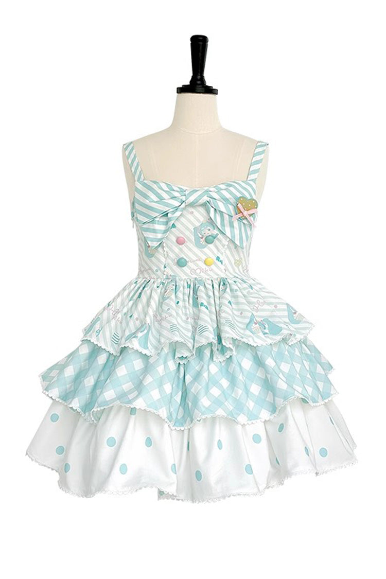 Blue Miku Sleeveless Triple-Layered Print Bowknot Sweet (Dress Only) detail view 3