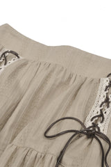 White/Yellow Women's Steampunk Victorian Lace Multi-Layered Dovetail Ruffled Skirt - Product - 12
