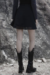 Plaid Print Stitching Mesh Women's Gothic College Style Skirt 2 Colors - Product - 7