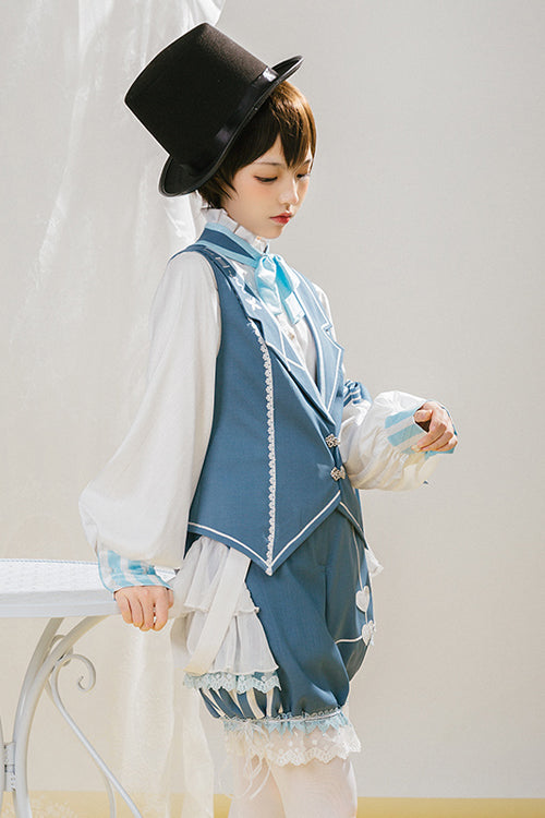 Alice Detective Retro Genuine Blue Ouji Lolita Shorts - Product - 5