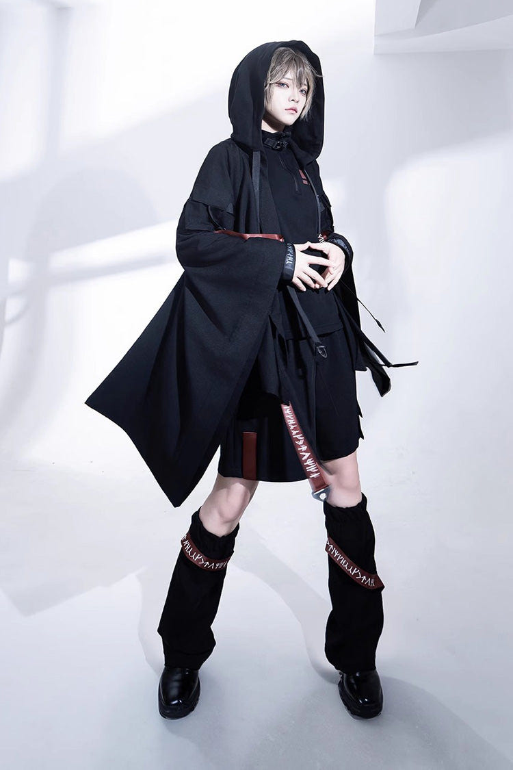 Black Unmarked Blade Ruffle Gothic Handsome Ouji Lolita Jsk Dress - Product - 10