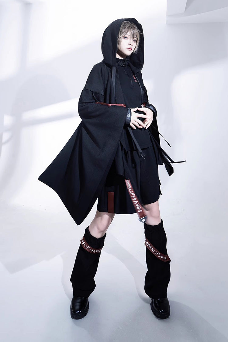Black Unmarked Blade Ruffle Gothic Handsome Ouji Lolita Jsk Dress - Product - 10