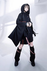 Black Unmarked Blade Ruffle Gothic Handsome Ouji Lolita Jsk Dress - Product - 10