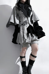 Grey Rabbit Hunt Dark Pattern Jacquard Print Ouji Vintage Prince Lolita Vest - Product - 6