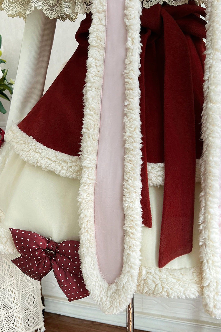 Red/Beige [Heart Bear] Embroidered Sweet Lolita Jsk Dress Set - Product - 2