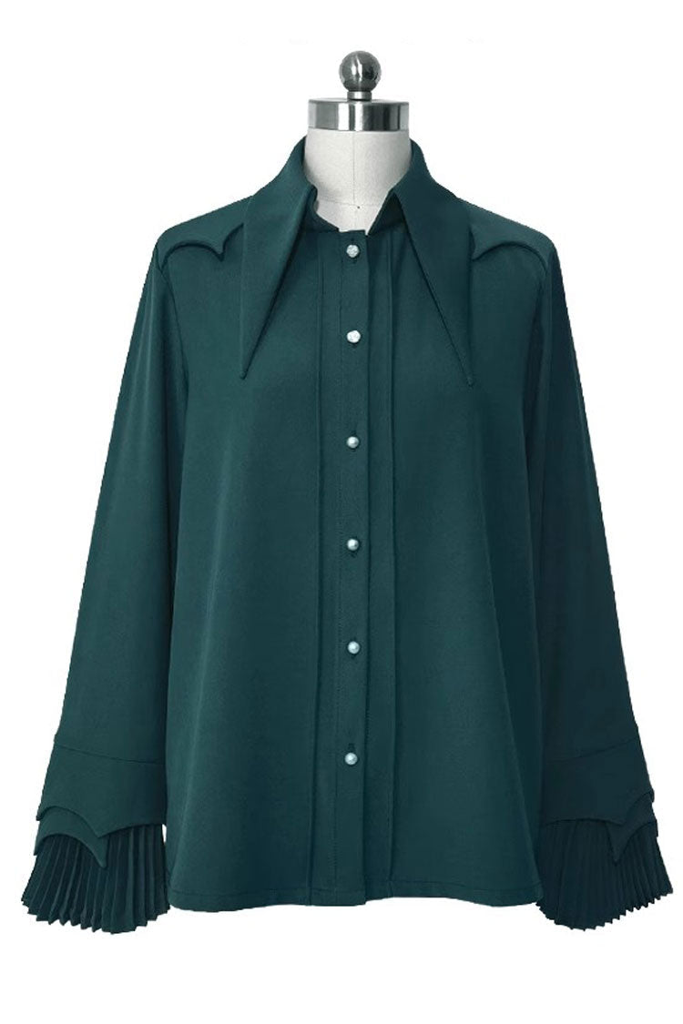 Princess Chronicles The Unknown Shadow Gothic Ouji Lolita Blouse 3 Colors - Green - 2