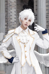 White Angel Prince Handsome Ouji Lolita Set (Including Coat, Shirt, Pants, Vest, Scarf) - Product - 4