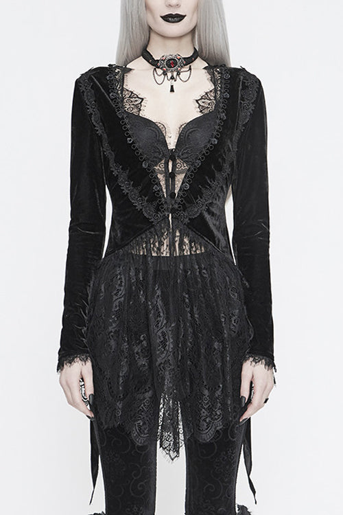Black Knitted Mini Womens Jacket Dress - Black - 1