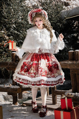 Red [Happy New Year] Printed Ruffled Bow Lace Classic Chinese Style Gorgeous Lolita Jsk Dress - Red - 1