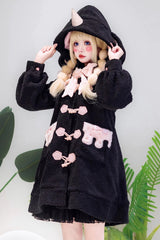 Unicorn Long Sleeves Bowknot Sweet Lolita Long Coat 2 Colors - Black - 1