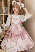 Flesh Pink Bear Bakery Ruffle Bowknot Sweet Princess (Dress Only) front view