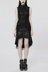 Sleeveless Slim Mesh Fishtail Women's Gothic Dress 2 Colors - Black - 1