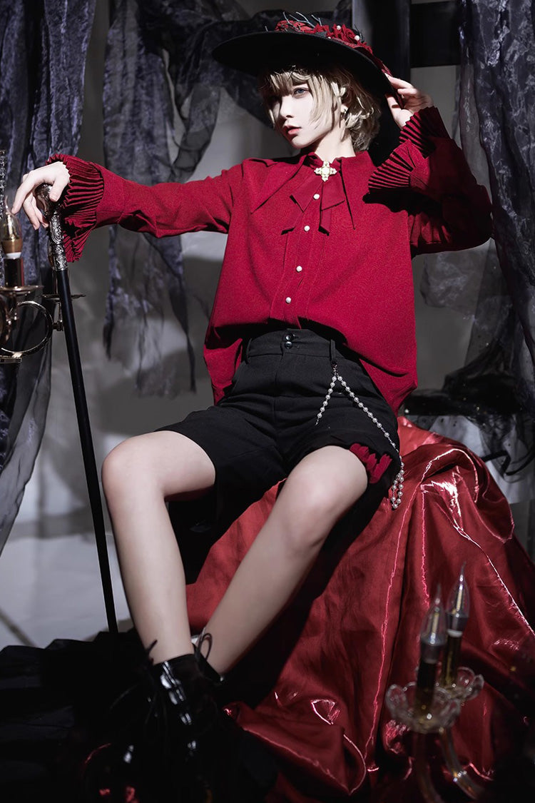 Princess Chronicles The Unknown Shadow Gothic Ouji Lolita Blouse 3 Colors - Product - 3
