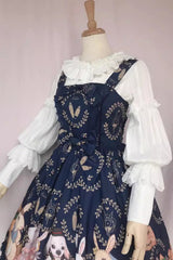 White Long Sleeves Jacquard Ruffle Sweet Lolita Blouse - Product - 3