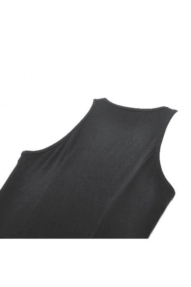 Black Cross Plunging Sleeveless Side Corset Lace-Up Women's Gothic Short Dress - Product - 18