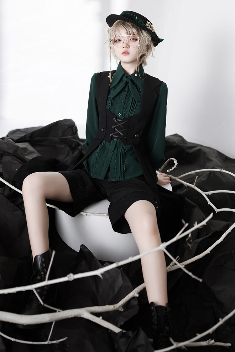 Overture Middle Ages Ouji Fashion Gothic Lolita Long Vest 3 Colors - Product - 4