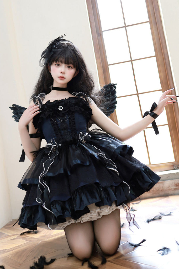 Wings Arrival Multi-layer Ruffle Bowknot Ballet Style Sweet Elegant Lolita Jsk Dress 3 Colors - Product - 16