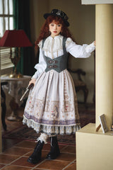 Demon Hunting Notes Print Ruffle Sweet Elegant Lolita Skirt 2 Colors - Product - 12