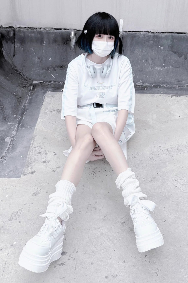 College Lace-Up Sweet Jirai Kei Japanese Platforms Shoes 2 Colors - Product - 11