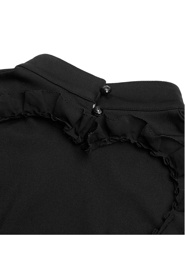 Black Heart Shaped Hollow High Waist Bow Women's Steam Punk Dress - Product - 8