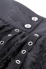 Black High Waisted Irregular Women's Punk Super Mini Skirt - Product - 14
