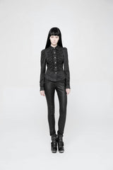 Black High Waist Flower Weaves The Ribbon Decoration Lace Up Gothic Jacquard Women's Pants - Product - 2