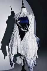 Dark Blue [Feathered Finch] Multi-Layered Print Ruffle Classic Chinese Style Lolita Jsk Dress Set - Product - 9