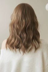 Caramel Warm Brown Korean Wool Curly Sweet Lolita Wig with Full Air Bangs - Product - 3