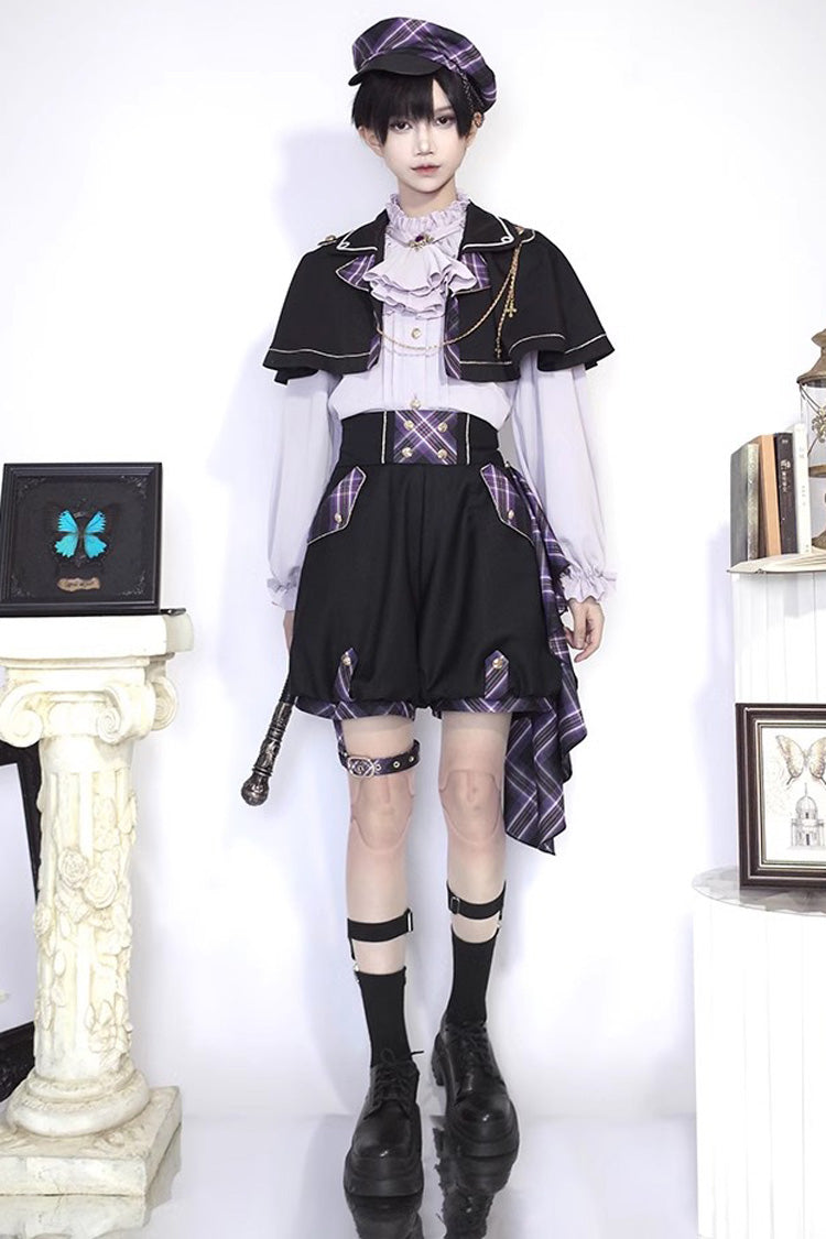 Queen Chess Game Ouji Fashion Military Cool Lolita Set 2 Colors - Black/Purple - 8