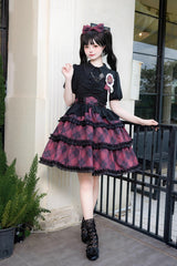 Multi-layer Margaret Plaid Print Sleeveless Sweet Lolita Dress 4 Colors - Product - 5