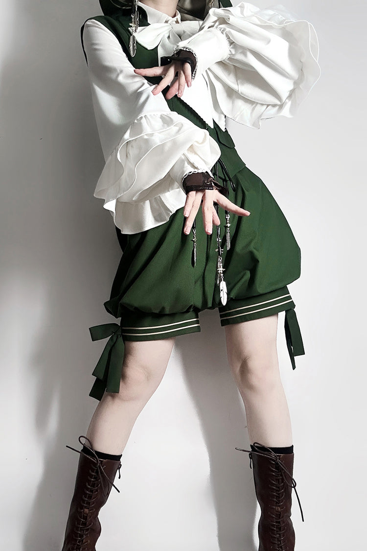 Green [Rabbit Feather] Sweet Prince Handsome Ouji Lolita Vest - Product - 7