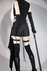 Black [Masquerade Phantom Thief] Cut-Out Gothic Ouji Lolita Shorts Set - Product - 12