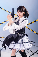White/Black NSA Agent Gothic Irregular Lolita Skirt Set - White/Black - 1