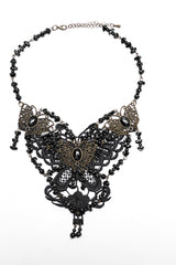 Black Irregular Beaded Butterfly Women's Punk Necklace - Product - 3