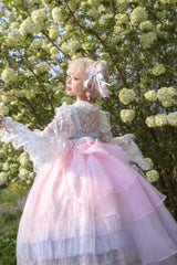 [Peach Blossoms in Spring Fields] Sleeveless Ruffle Bowknot Lace Sweet Chinese Style Lolita Jsk Dress 3 Colors - Product - 11