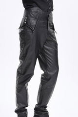 Black High Waisted Faux Leather  Men's Gothic Pants - Product - 11