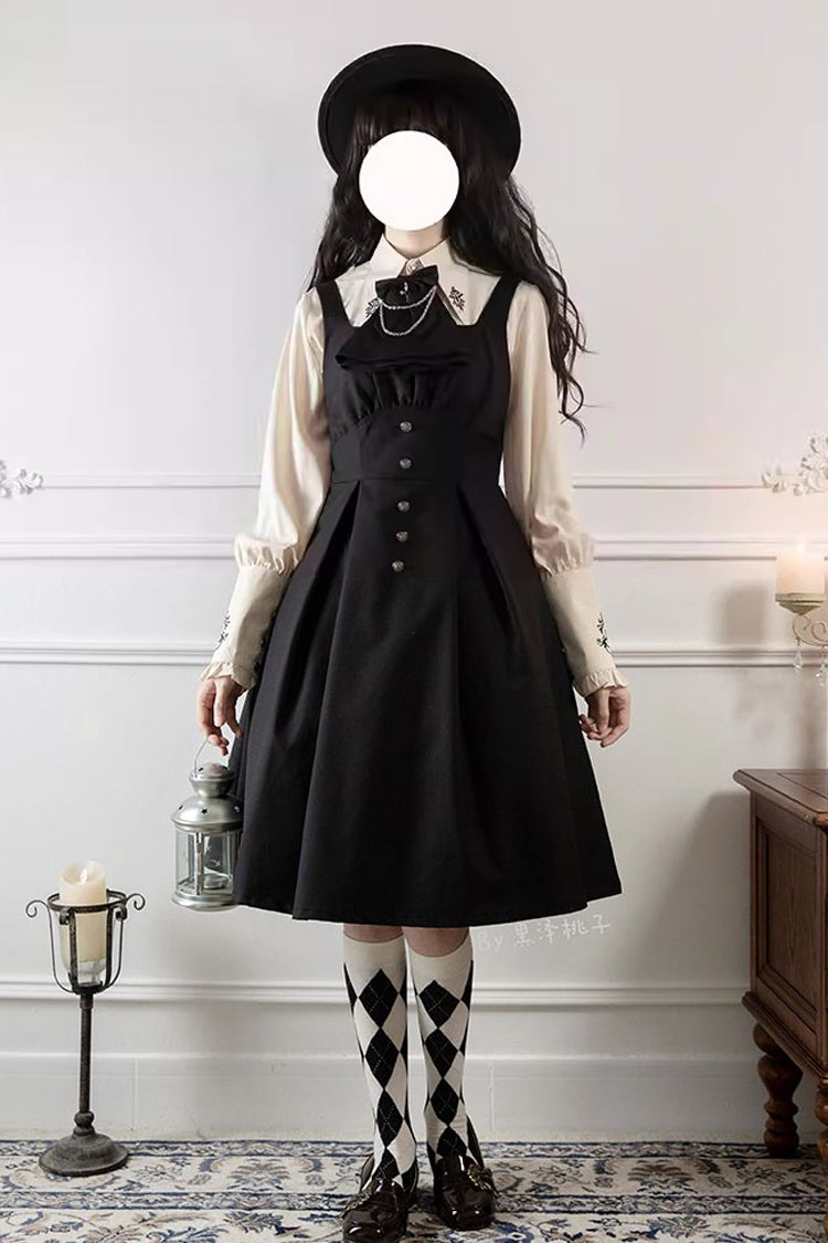 Black Night Raven Magic Metal buttons Gothic Lolita Dress - Product - 5