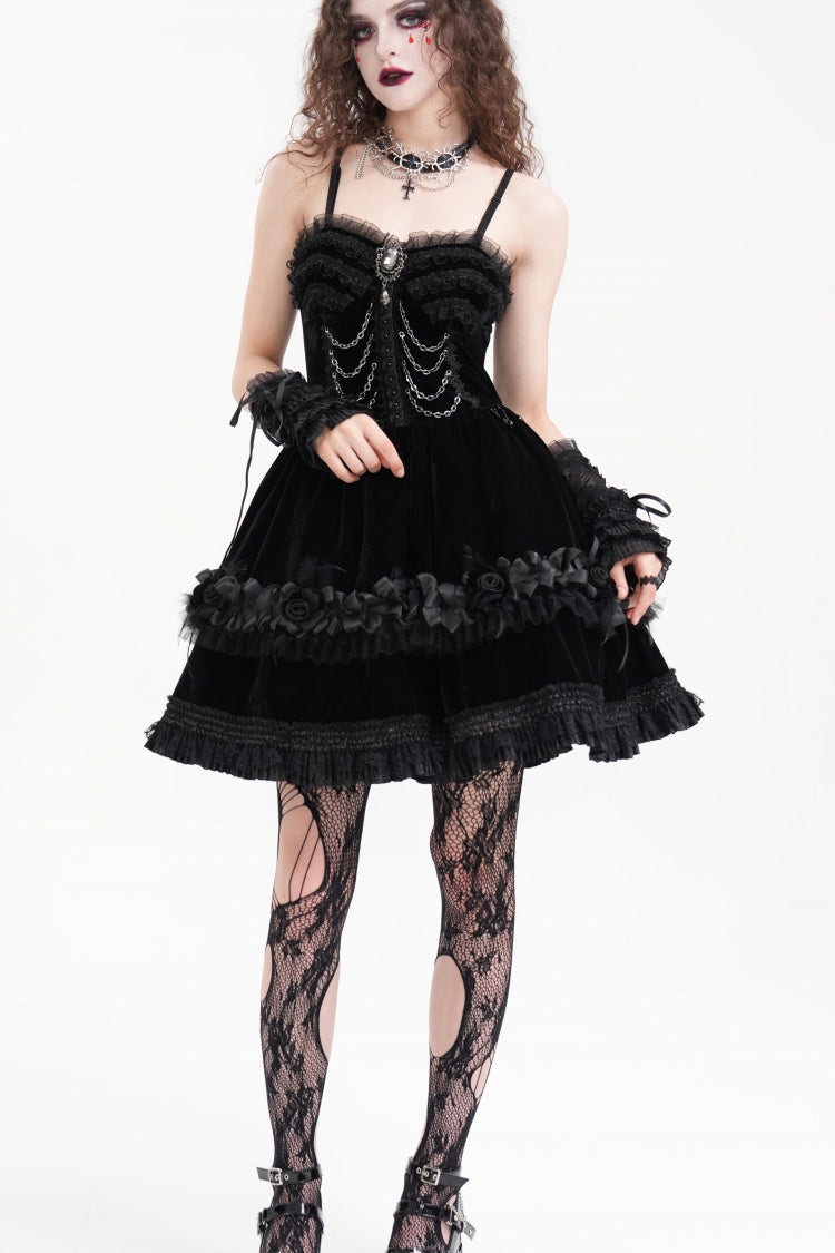 Black Bow Lace Lace-Up Mesh Eyelet Women's Gothic Gorgeous Palace Arm Sleeves - Product - 7