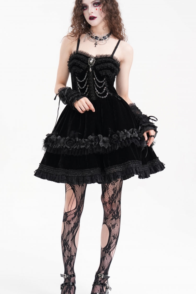 Black Bow Lace Lace-Up Mesh Eyelet Women's Gothic Gorgeous Palace Arm Sleeves - Product - 7