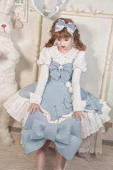 Cute Girl Doll Collar Hair Ball Christmas Princess Sweet Lolita JSK Dress Full Set - Product - 4