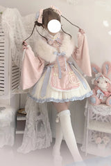 Pink Long Sleeves Ruffle Bowknot Sweet Chinese Style Lolita Dress - Product - 7